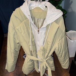 Blank NYC Army green and grey Hooded Jacket